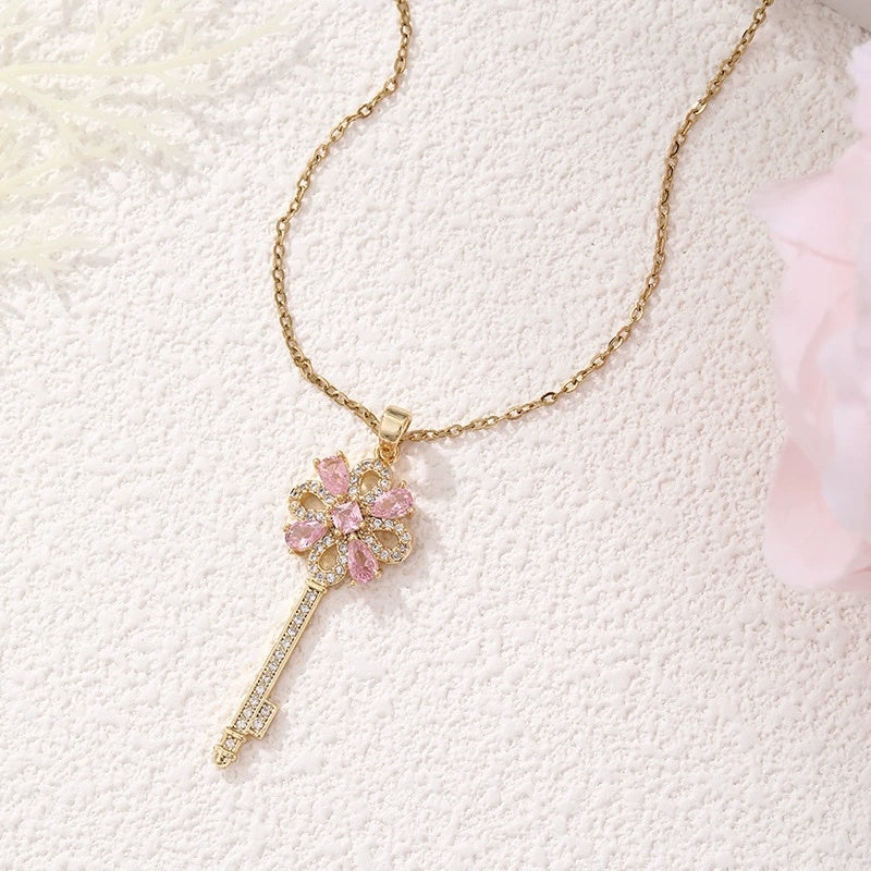 Key Flower Necklace