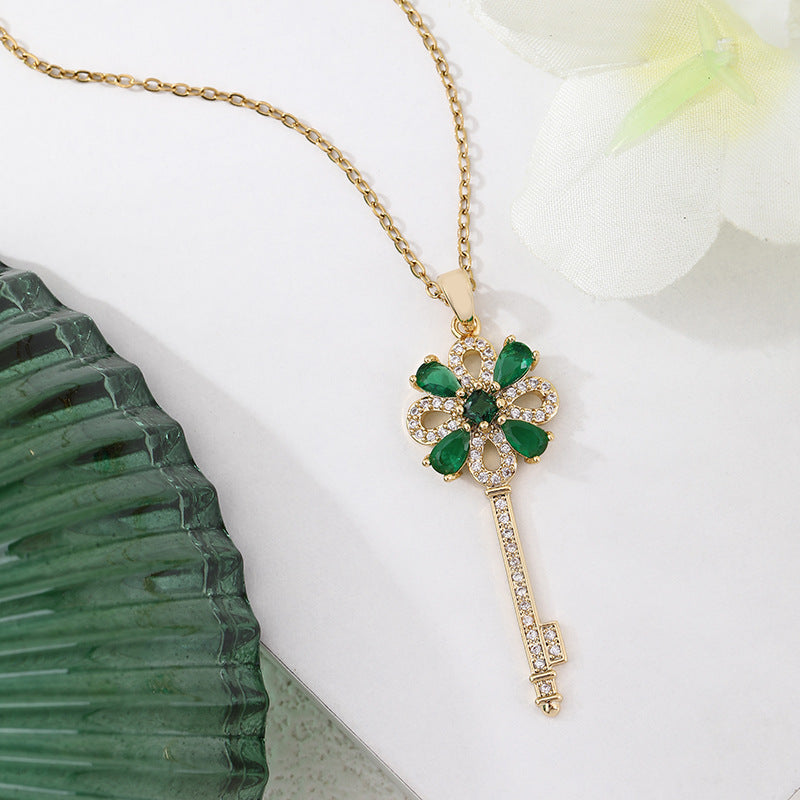 Key Flower Necklace