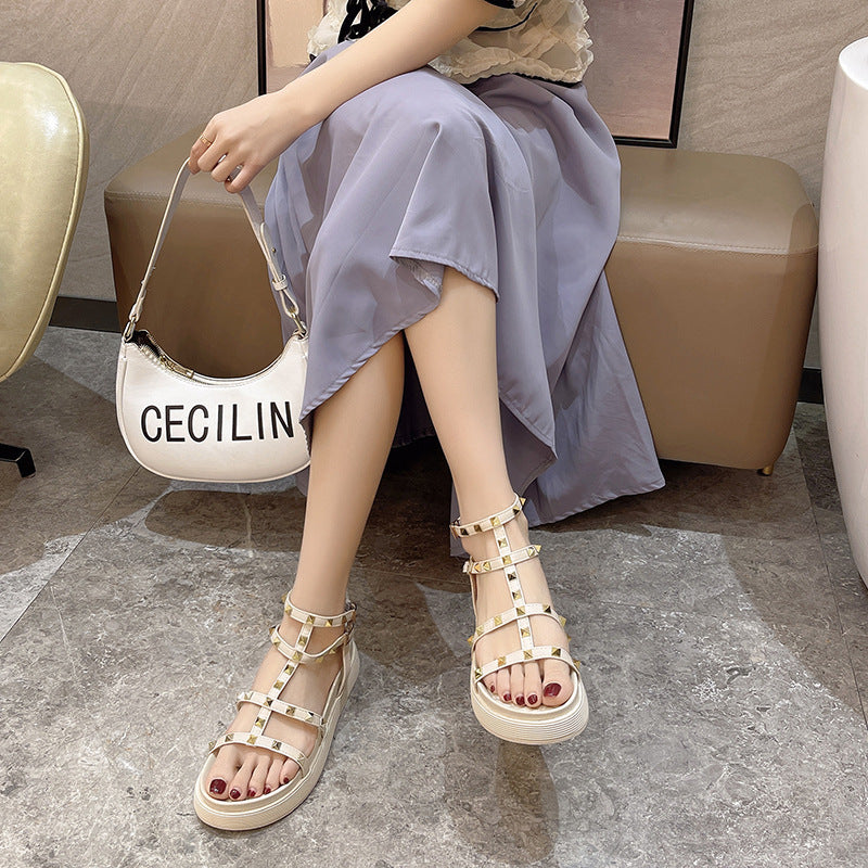 Women Round Toe Flats Sandals