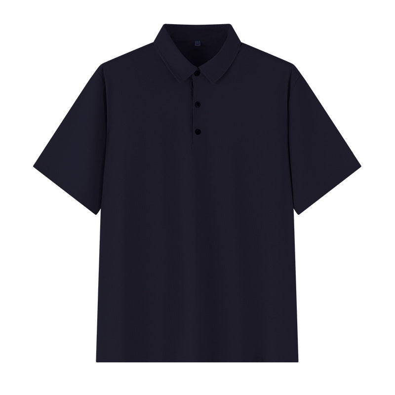 Plus Size Seamless Men Ice Silk Polo Shirt