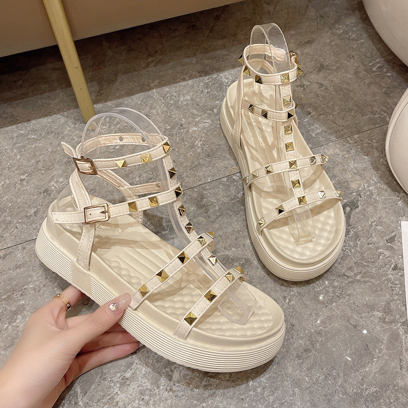 Women Round Toe Flats Sandals